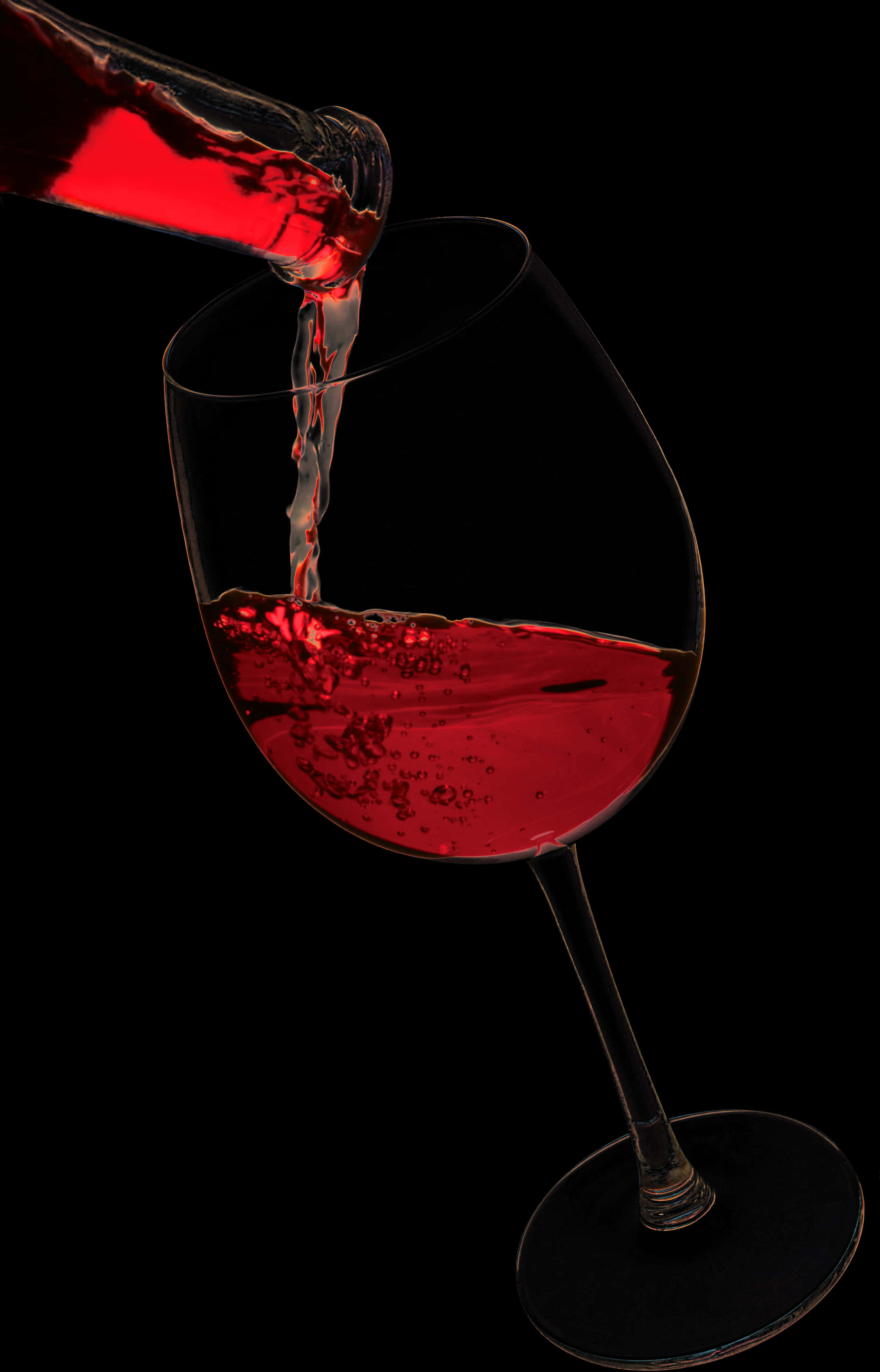 Red Wine Pouring Into Glass