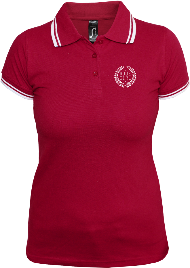 Red Womens Polo Shirtwith Logo