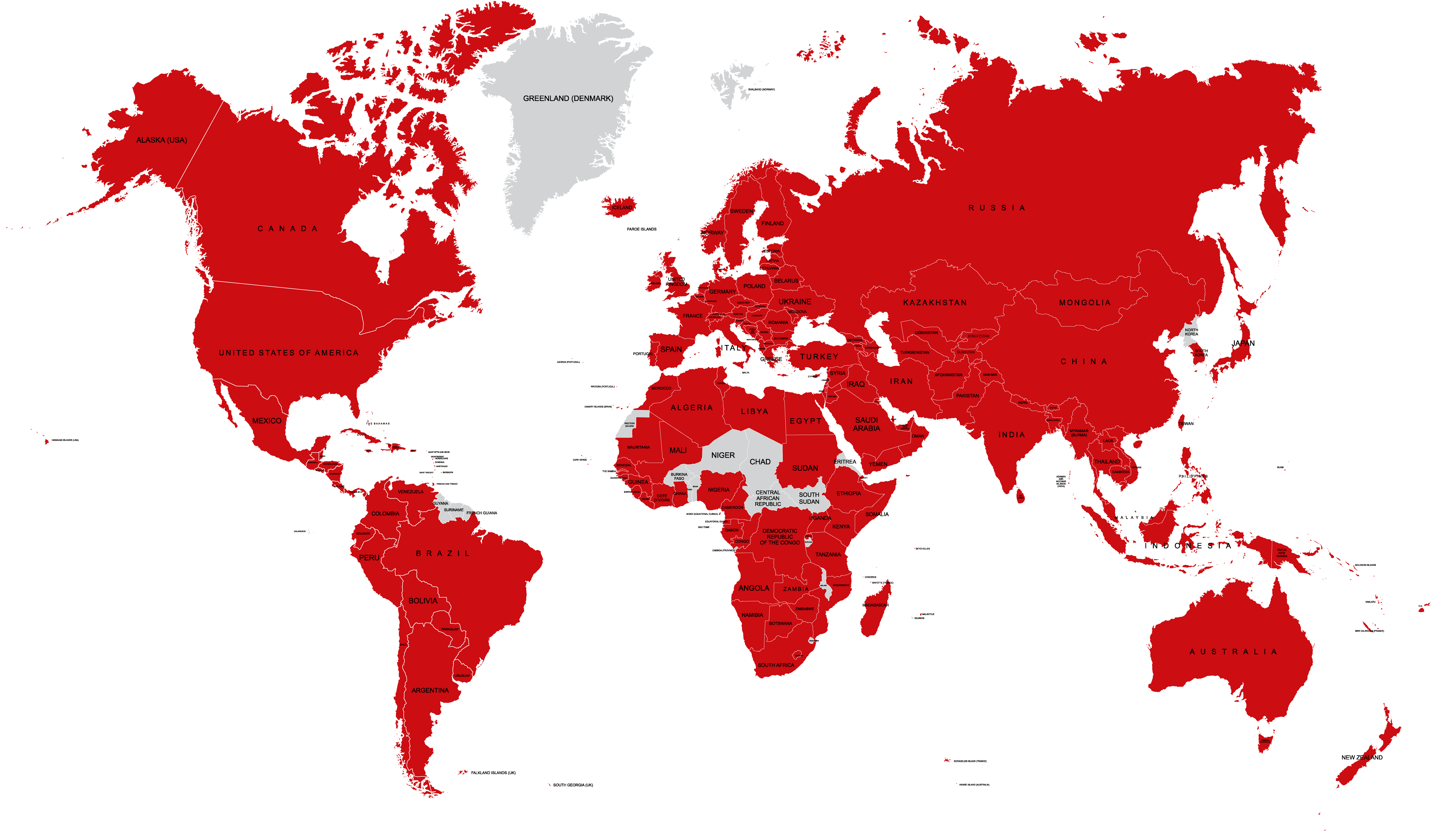 Red World Map