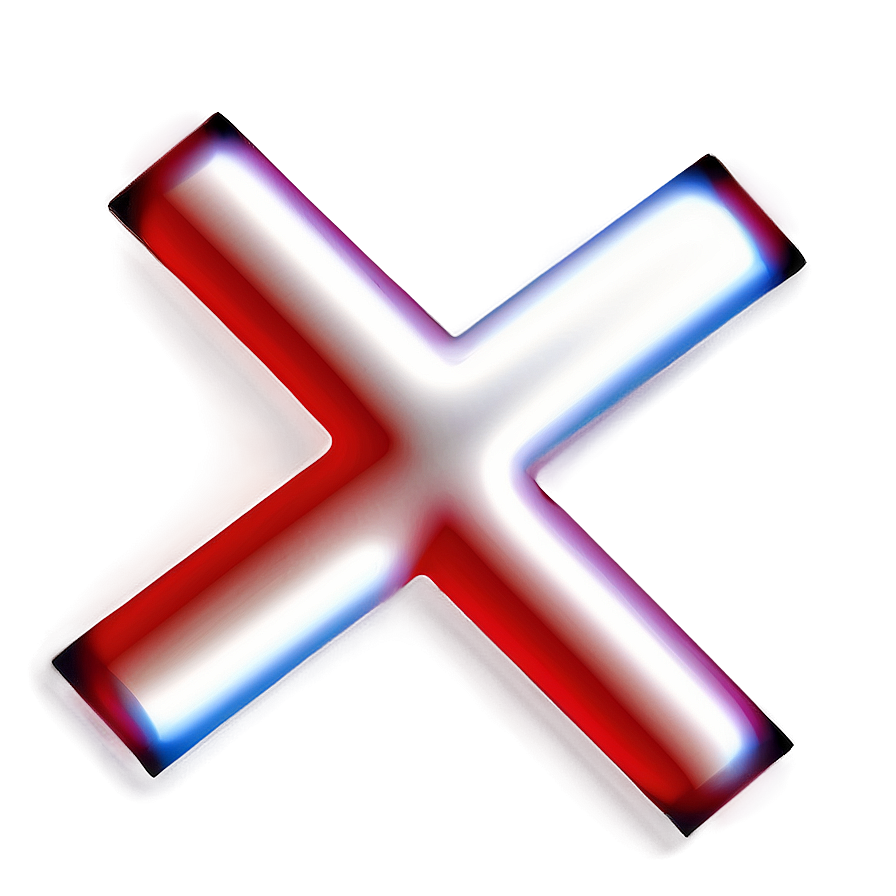 Red X With Shadow Png 6