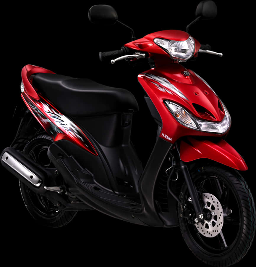 Red Yamaha Scooter Black Background