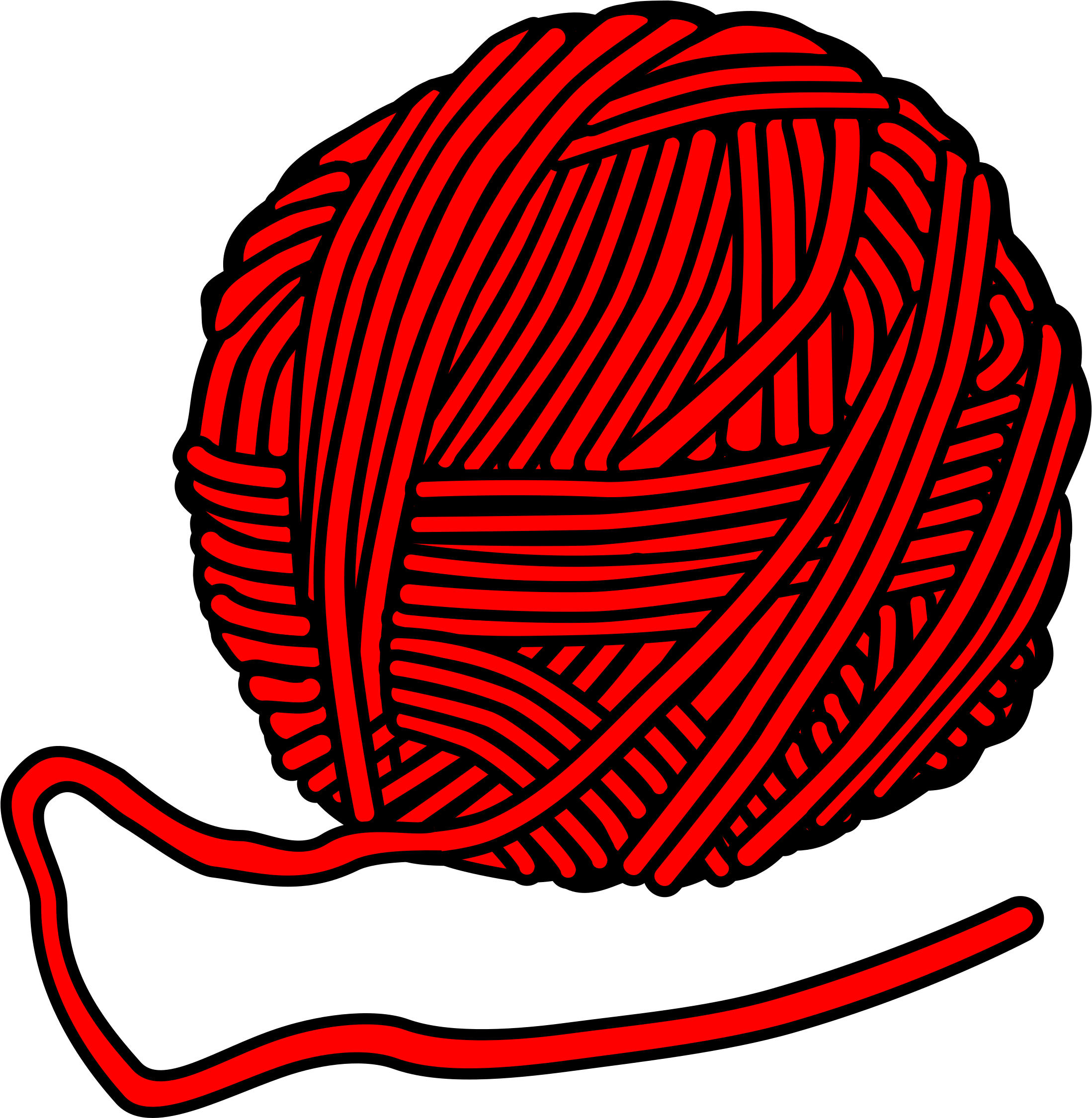 Red Yarn Ball Illustration