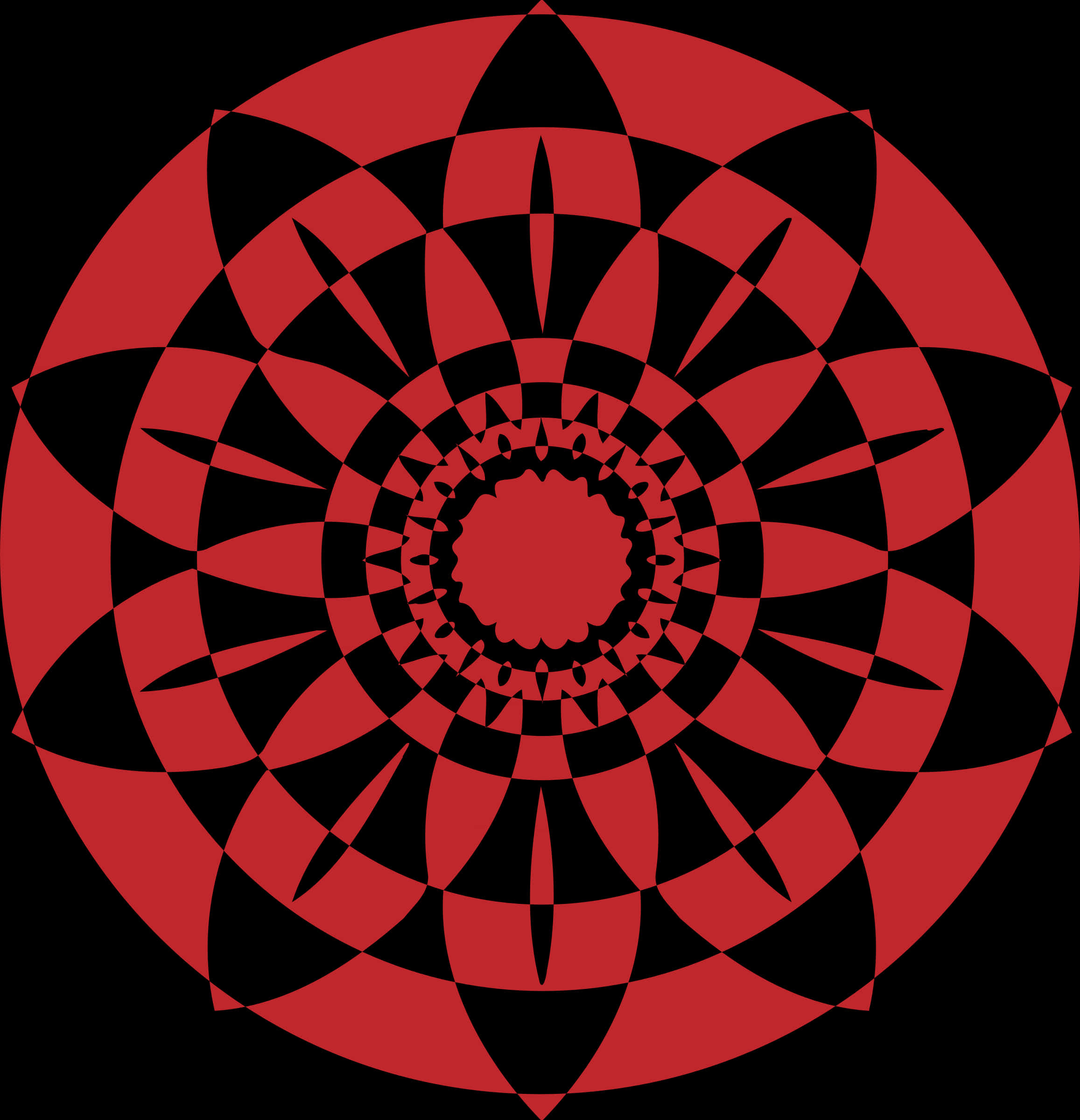 Redand Black Abstract Mandala