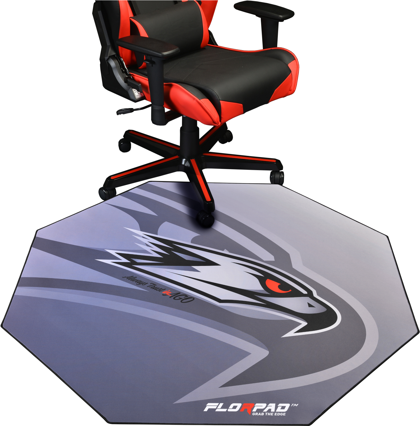 Redand Black Gaming Chairon Floor Mat PNG with transparent background