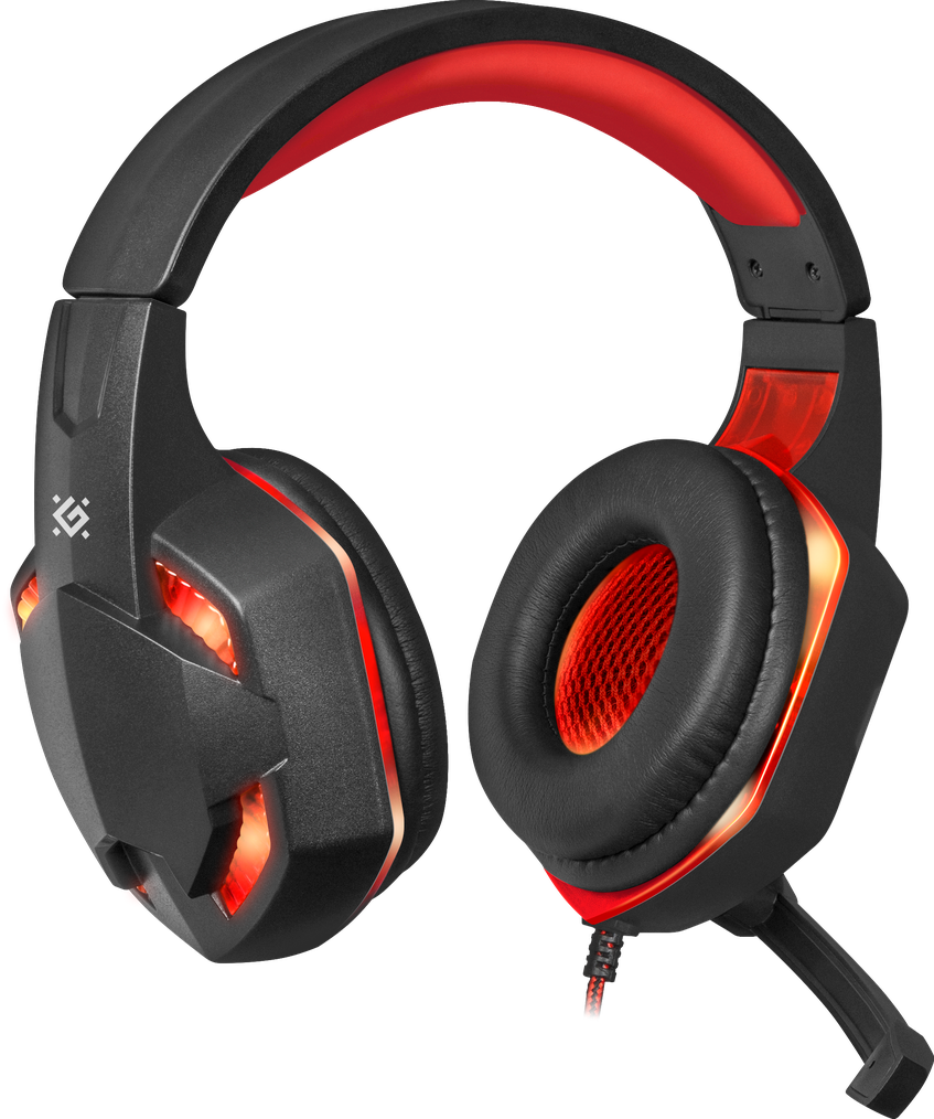 Redand Black Gaming Headset PNG image with a transparent background, free high-resolution download