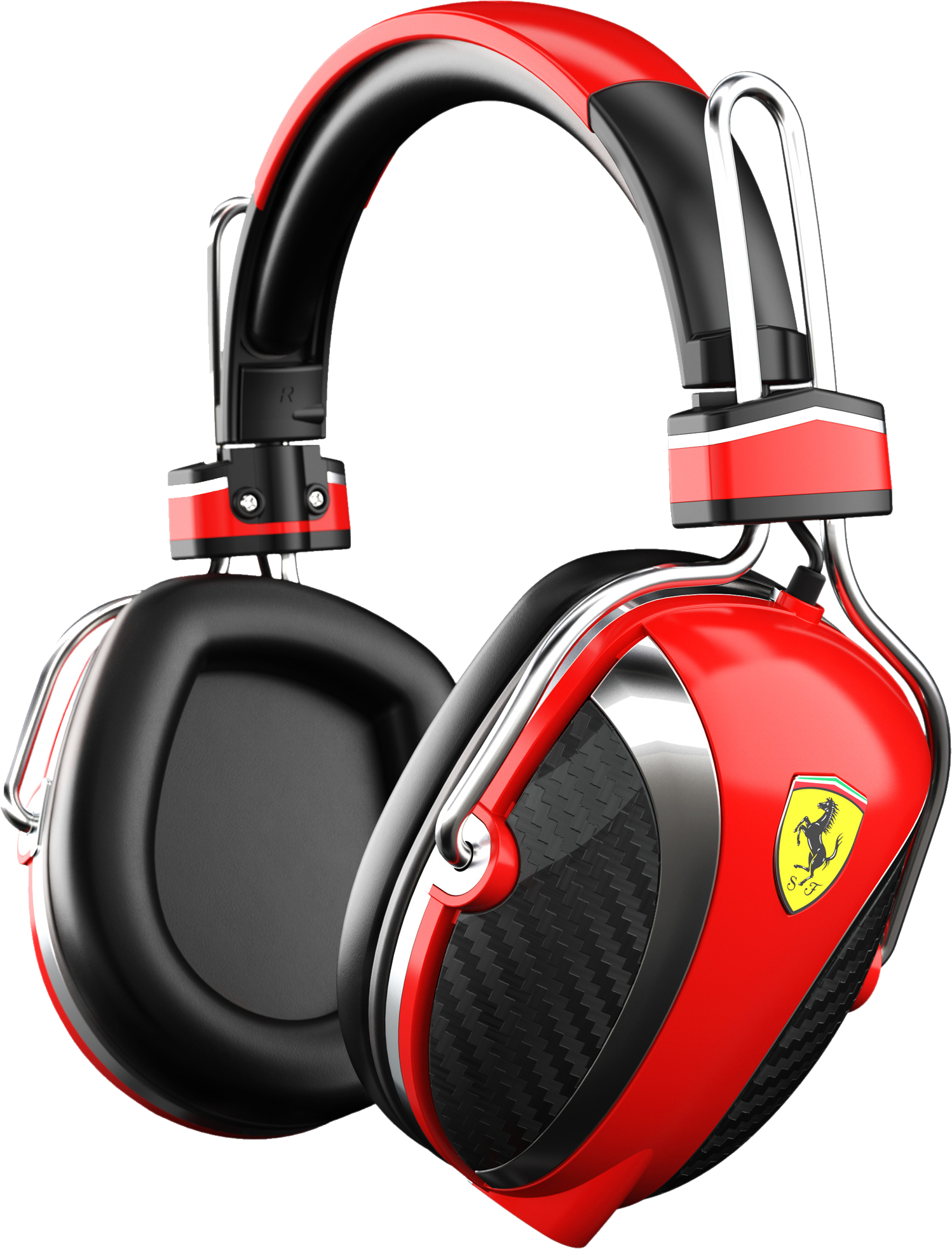 Redand Black Headphones PNG image with a transparent background, free high-resolution download