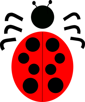 Redand Black Ladybug Illustration PNG with transparent background