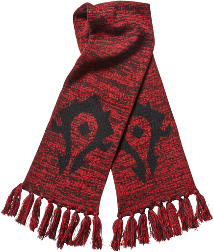 Redand Black Patterned Scarf PNG image with a transparent background, free high-resolution download