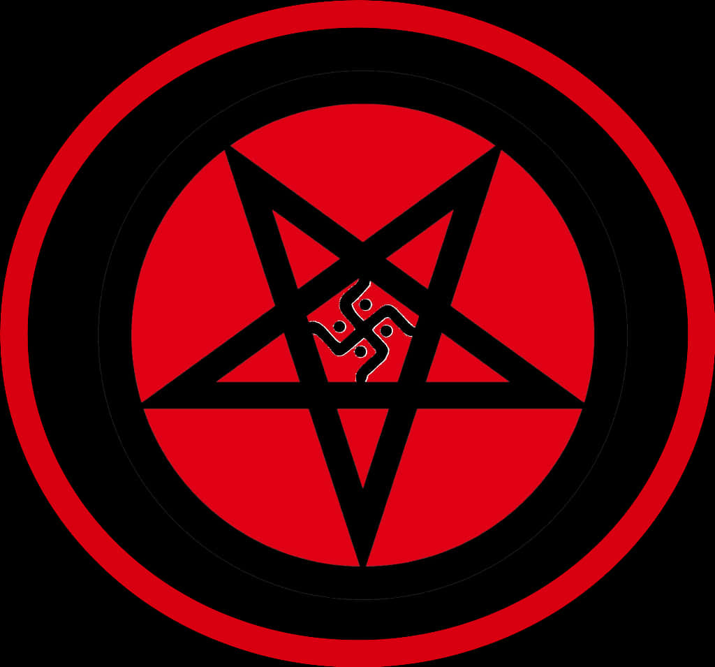 Redand Black Pentagram Design