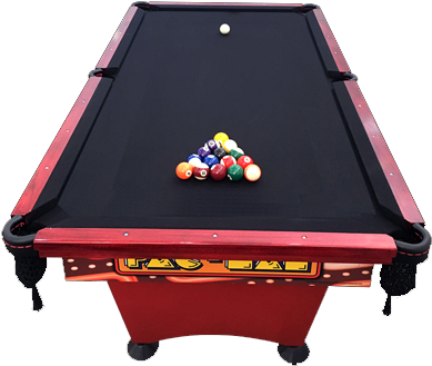 Redand Black Pool Table Setup