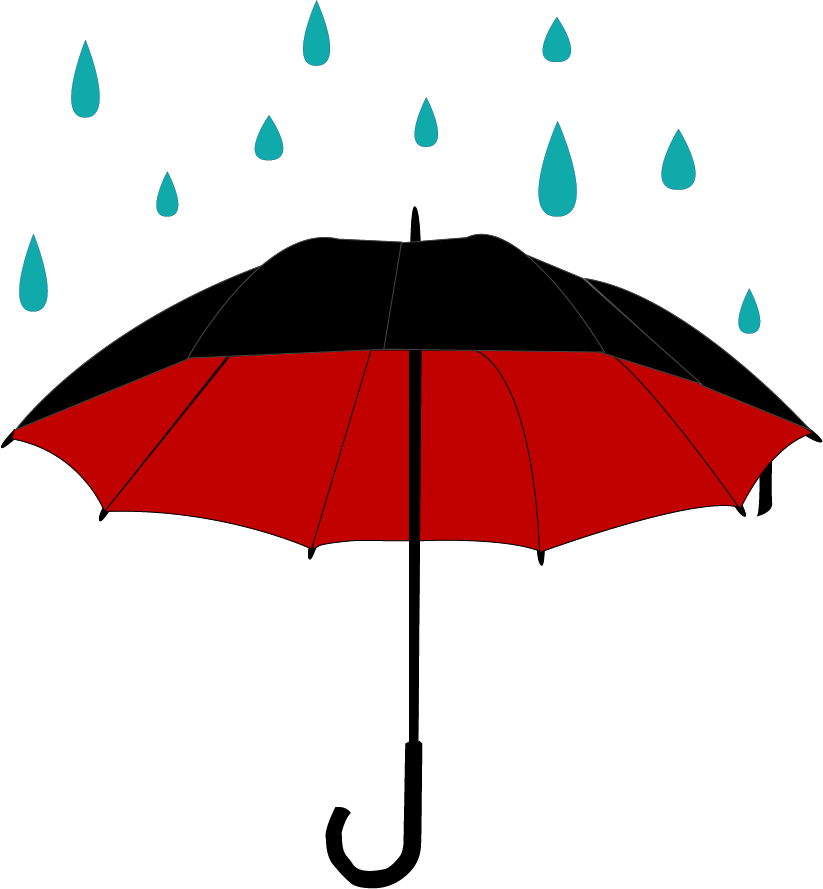 Redand Black Umbrella Raindrops