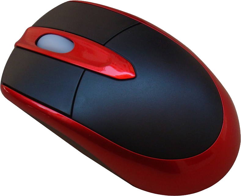 Redand Black Wireless Mouse PNG with transparent background