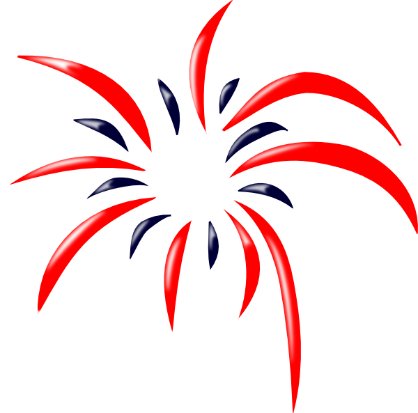 Redand Blue Firework Burst Clipart