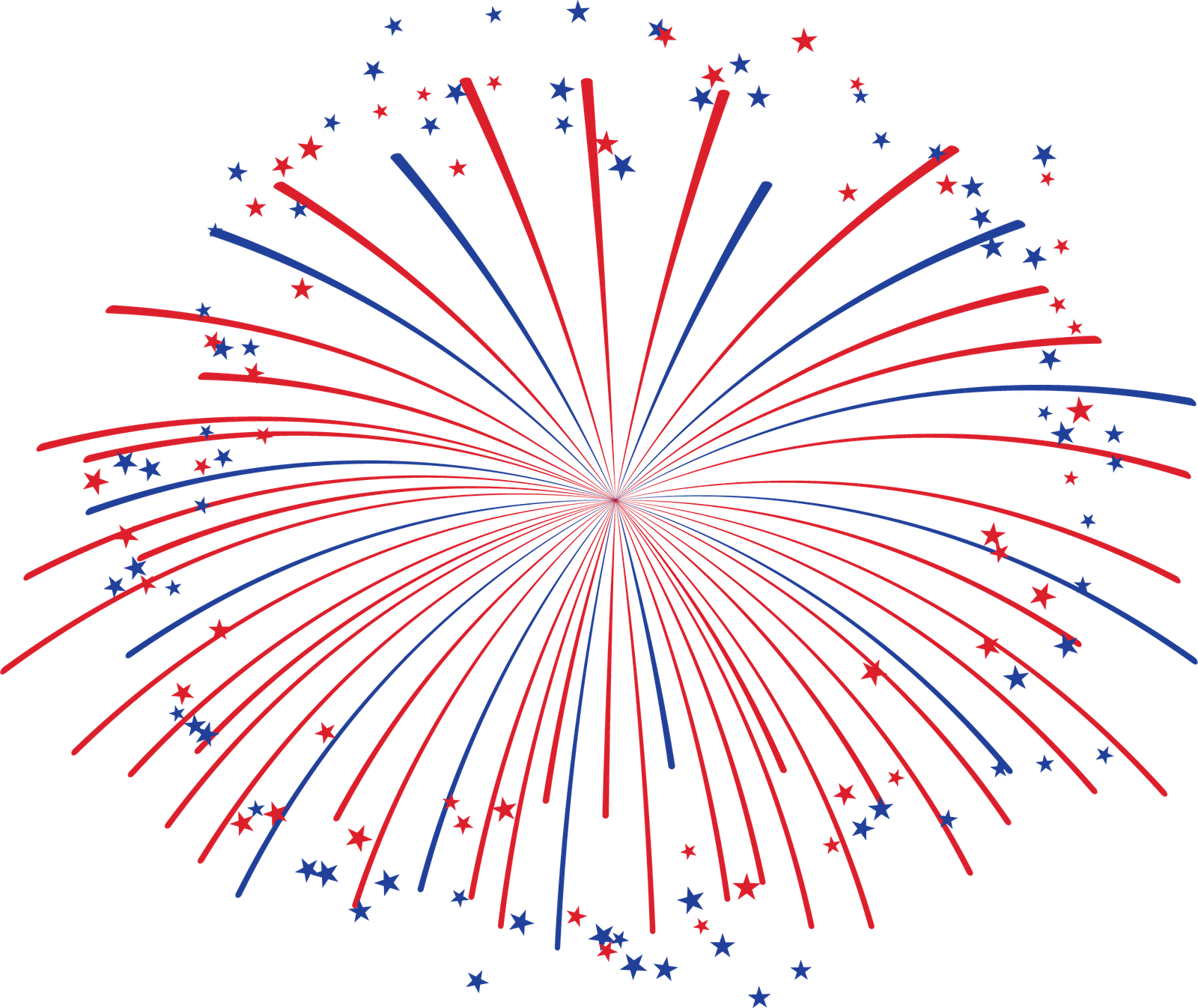 Redand Blue Fireworks Clipart