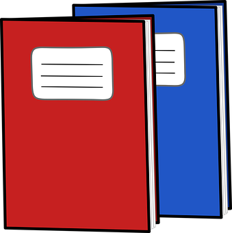 Redand Blue Notebooks PNG with transparent background