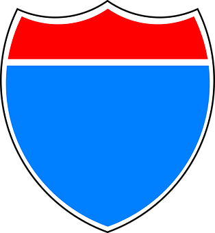Redand Blue Shield Graphic PNG with transparent background