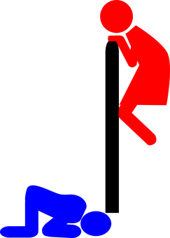 Redand Blue Stick Figures