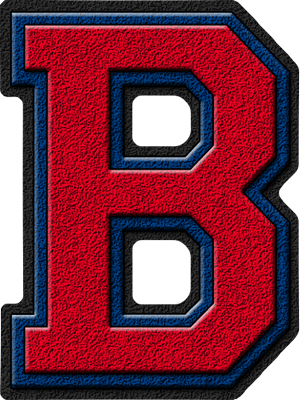 Redand Blue Textured Letter B