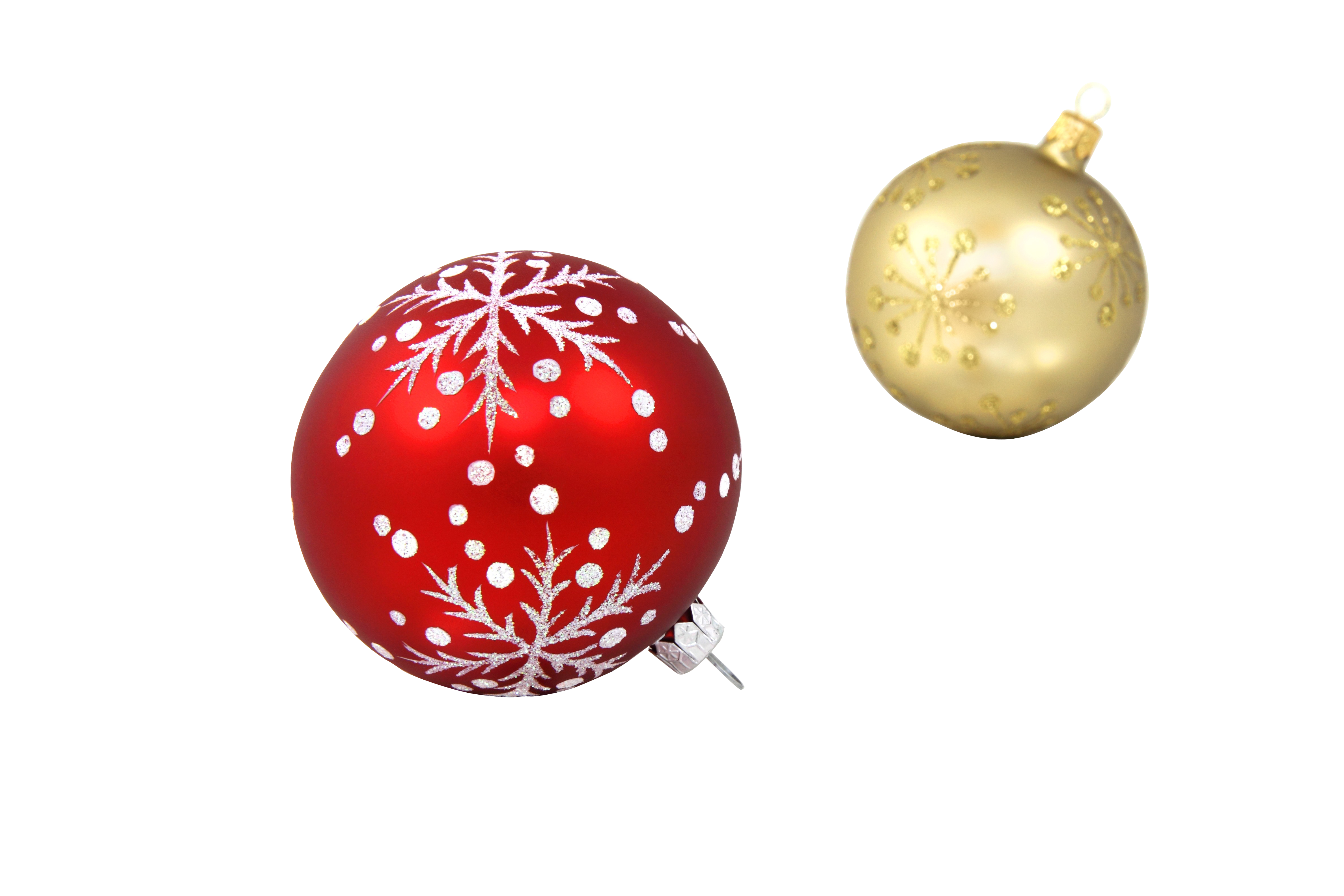 Redand Gold Christmas Baubles PNG with transparent background