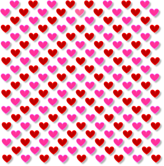 Redand Pink Hearts Pattern PNG with transparent background