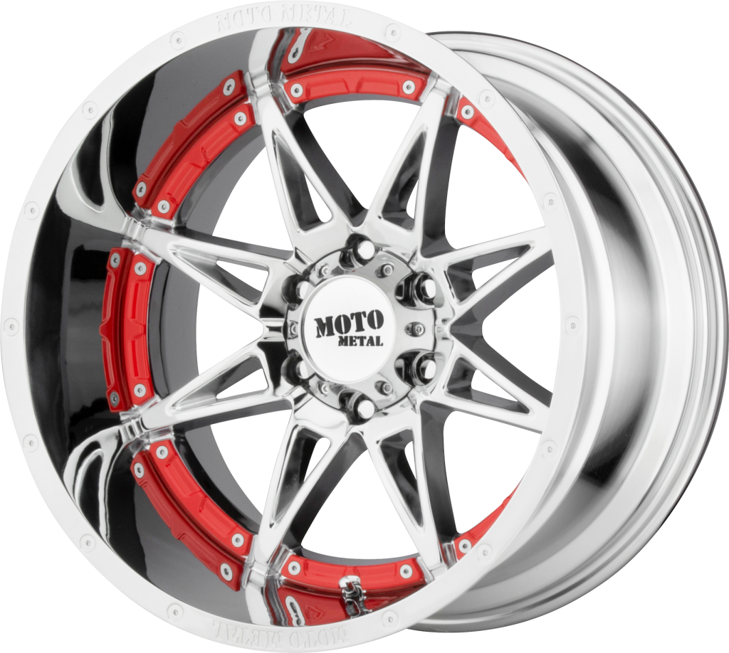 Redand Silver Moto Metal Wheel PNG with transparent background