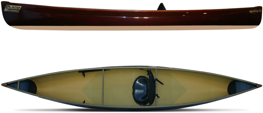 Redand Tan Solo Kayak Topand Side View PNG with transparent background