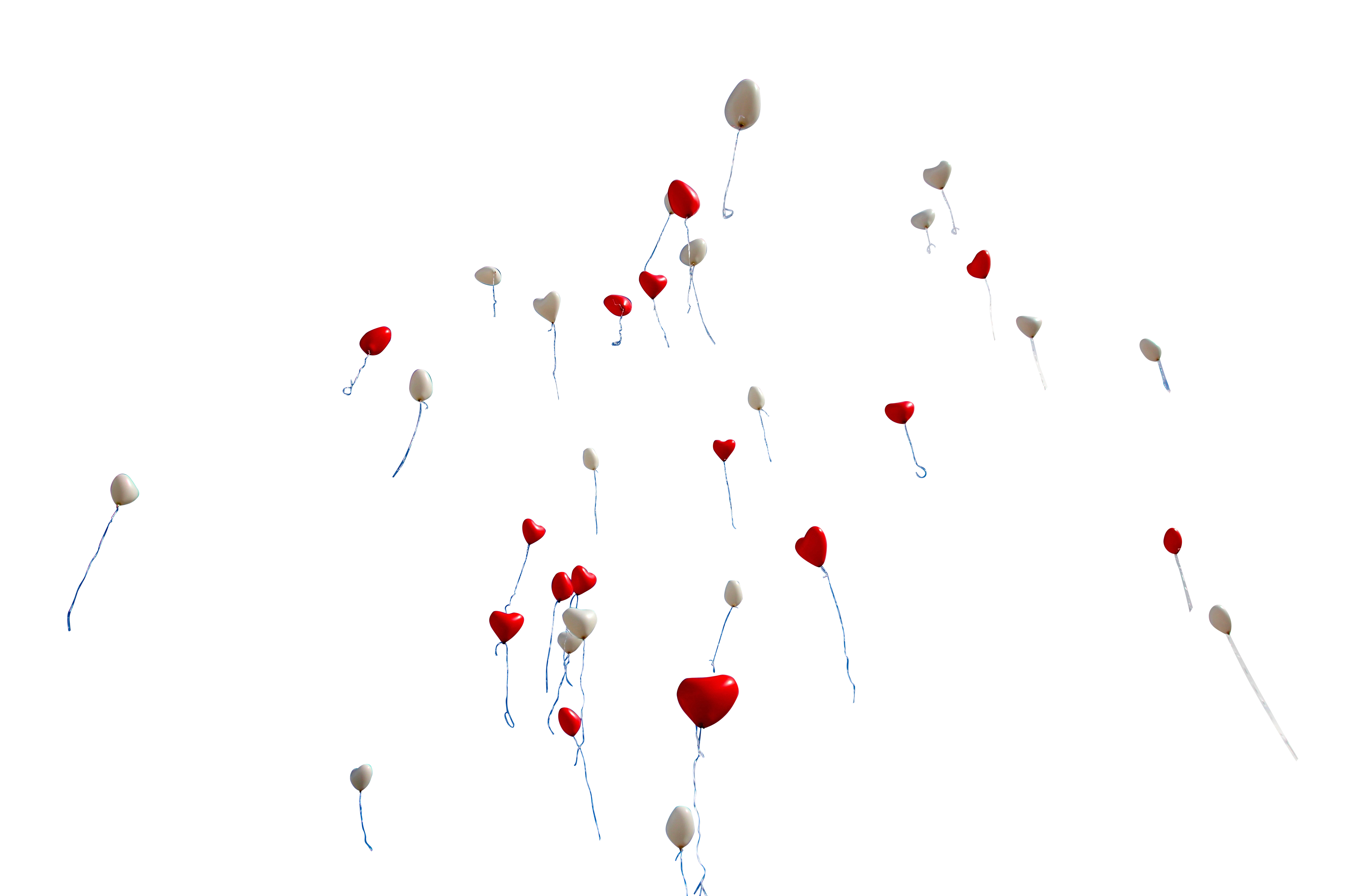 Red_and_ White_ Balloons_on_ Black_ Background PNG with transparent background