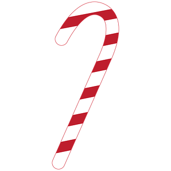 Redand White Candy Cane PNG with transparent background