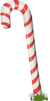Redand White Candy Cane PNG with transparent background
