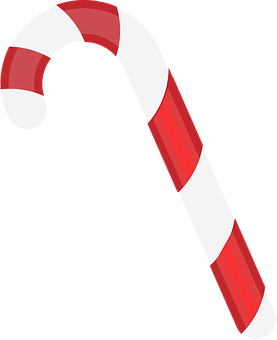 Redand White Candy Cane PNG with transparent background