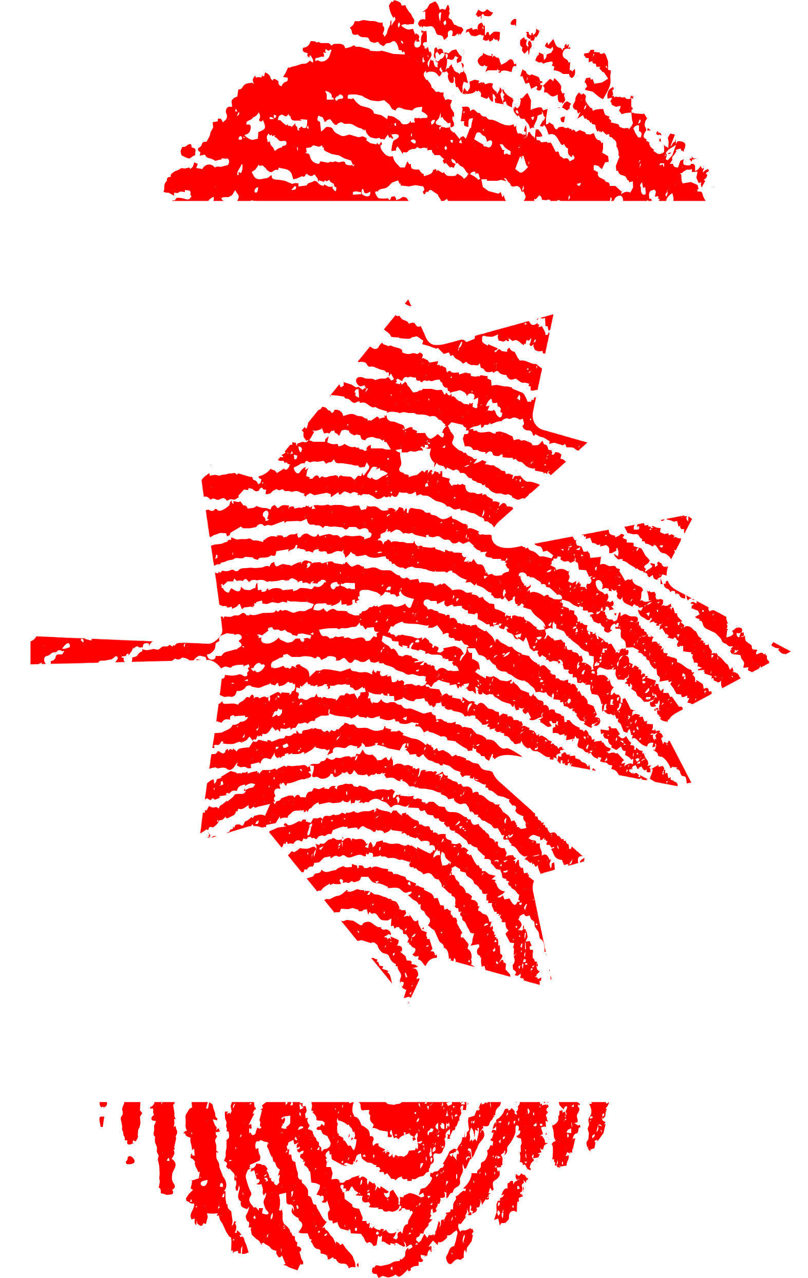 Redand White Fingerprint Map PNG with transparent background