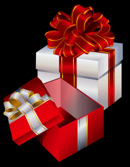 Christmas Gift Boxes With Bows - Gift Wrapping, HD Png Download PNG image with a transparent background, free high-resolution download