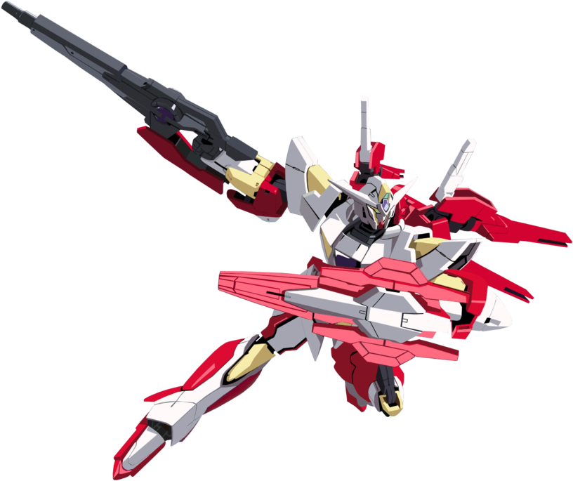 Redand White Gundamwith Rifle