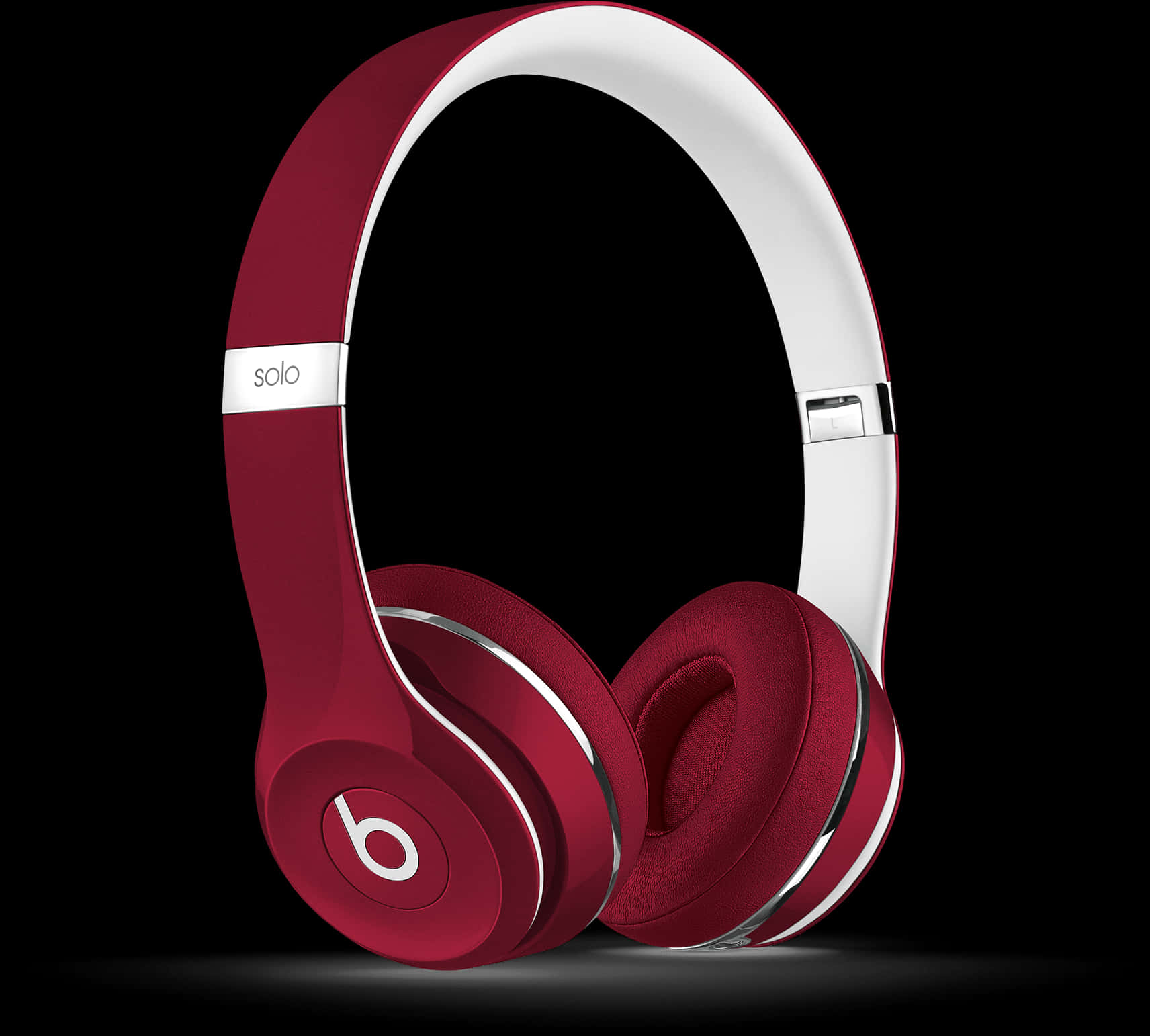 Redand White Headphones Product Showcase PNG with transparent background