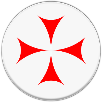 Redand White Maltese Cross PNG with transparent background