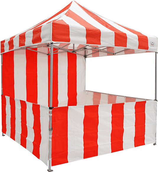 Redand White Striped Canopy Tent