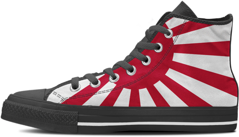 Redand White Striped High Top Sneaker