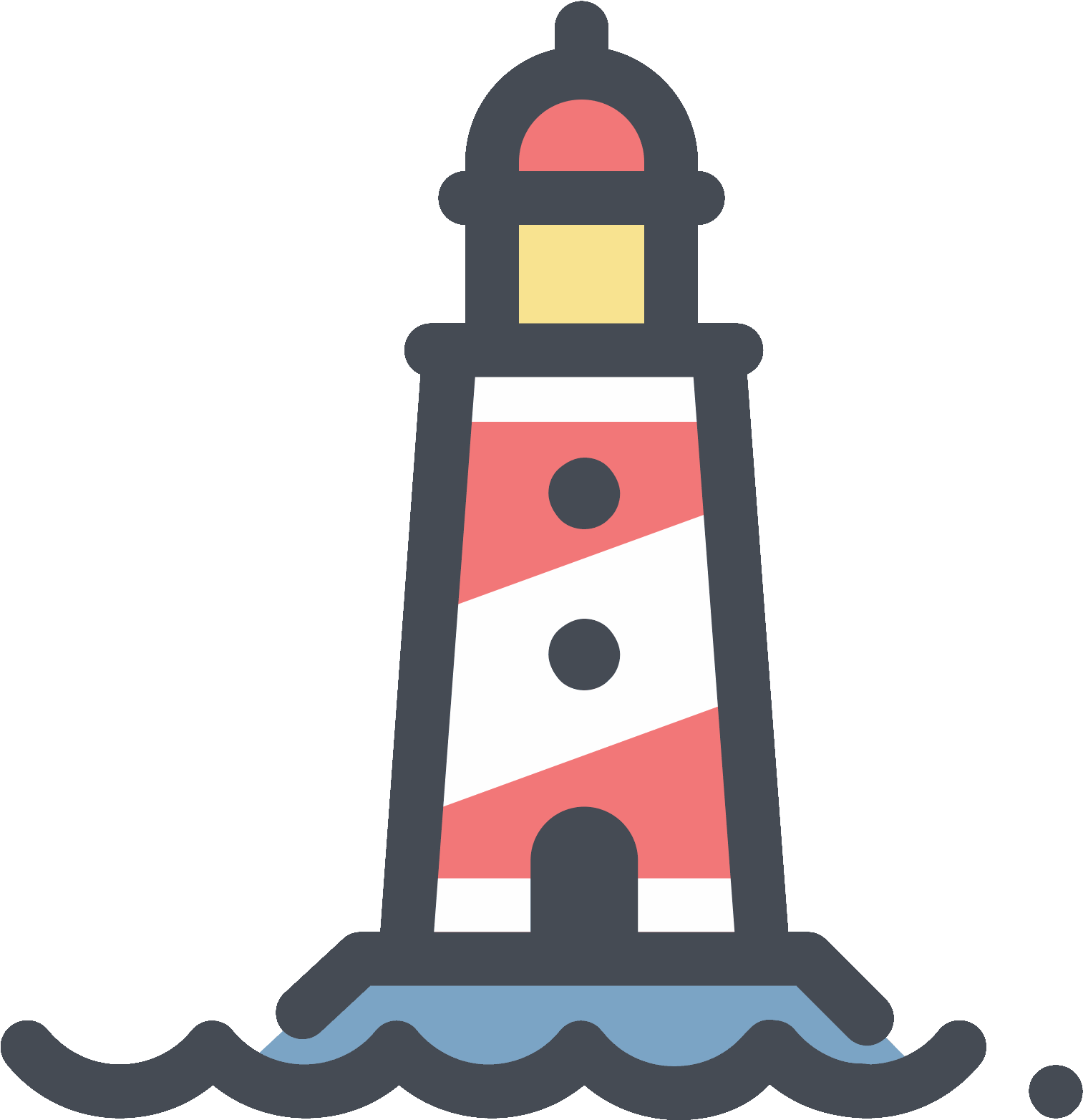Red Lighthouse Icon - Lighthouse Icon Whatsapp PNG with transparent background