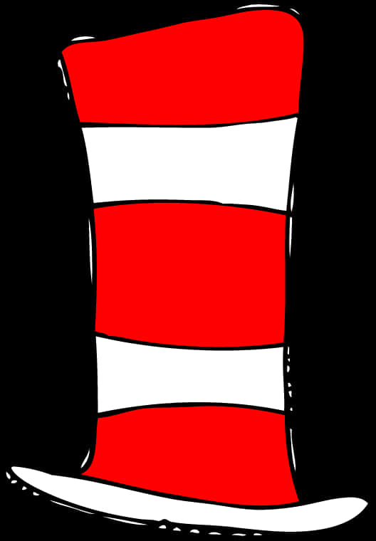 Redand White Striped Top Hat PNG with transparent background