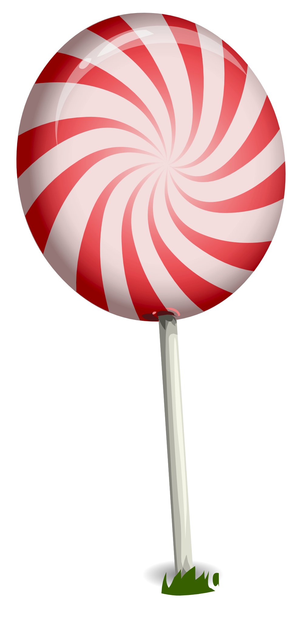 Redand White Swirl Lollipop PNG with transparent background
