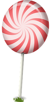 Redand White Swirl Lollipop PNG with transparent background