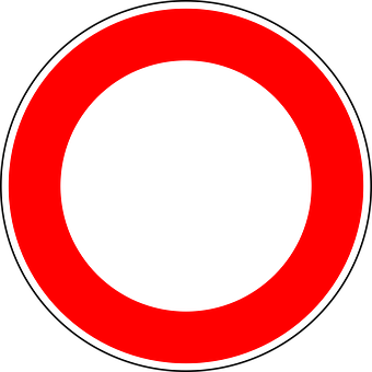 Redand White Traffic Sign PNG with transparent background