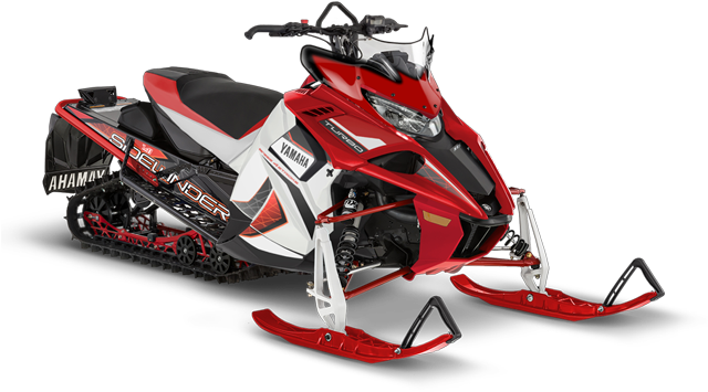 Redand White Yamaha Snowmobile