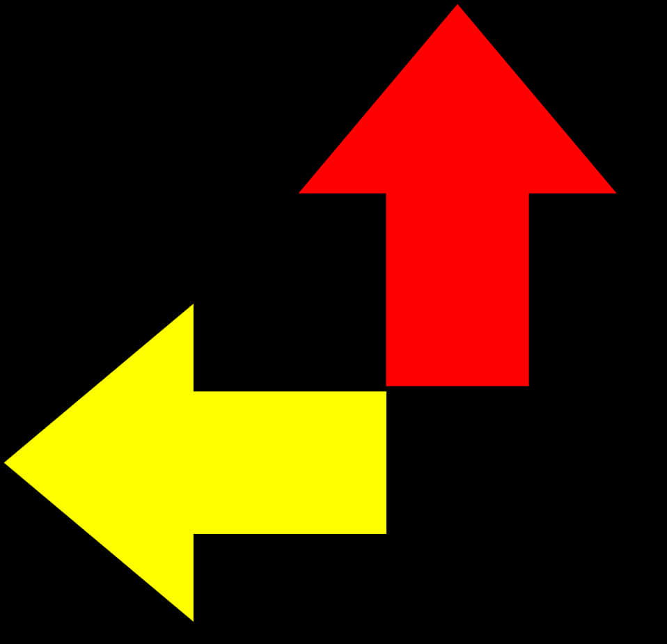 Redand Yellow Arrows Graphic PNG with transparent background