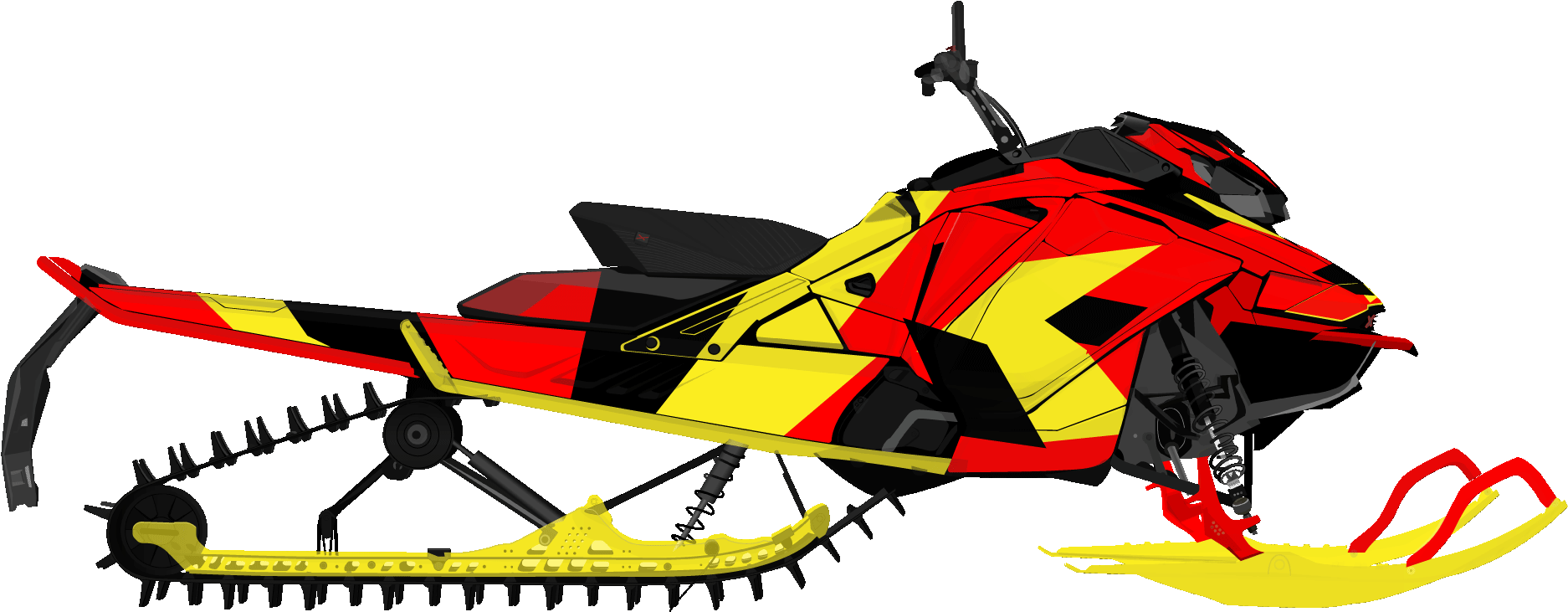 Redand Yellow Snowmobile Vector