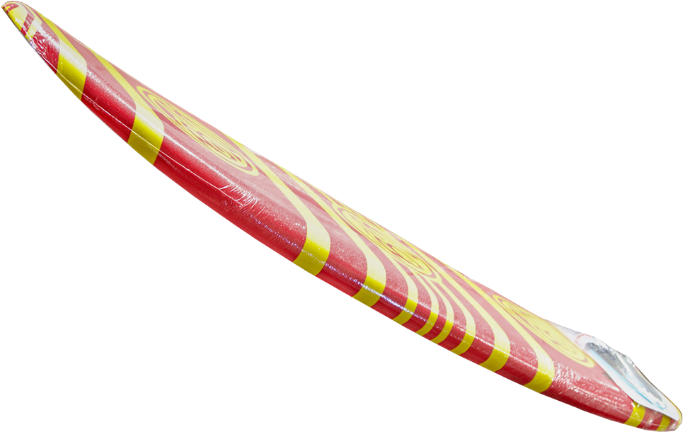 Redand Yellow Striped Surfboard