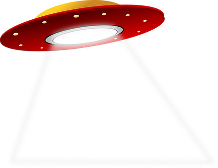 Redand Yellow U F O Illustration PNG with transparent background