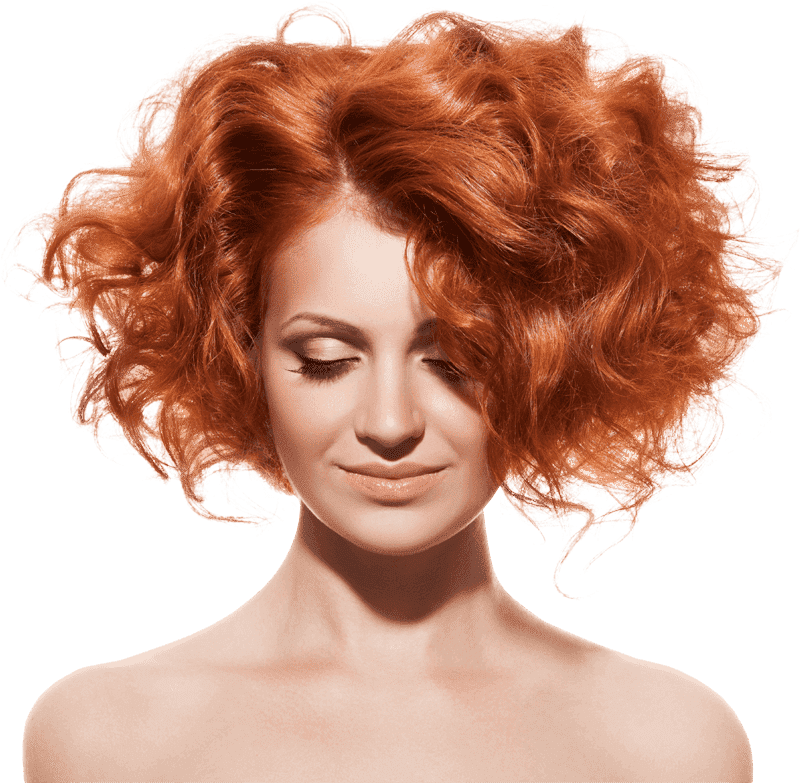 Redhead Beauty Closed Eyes PNG with transparent background