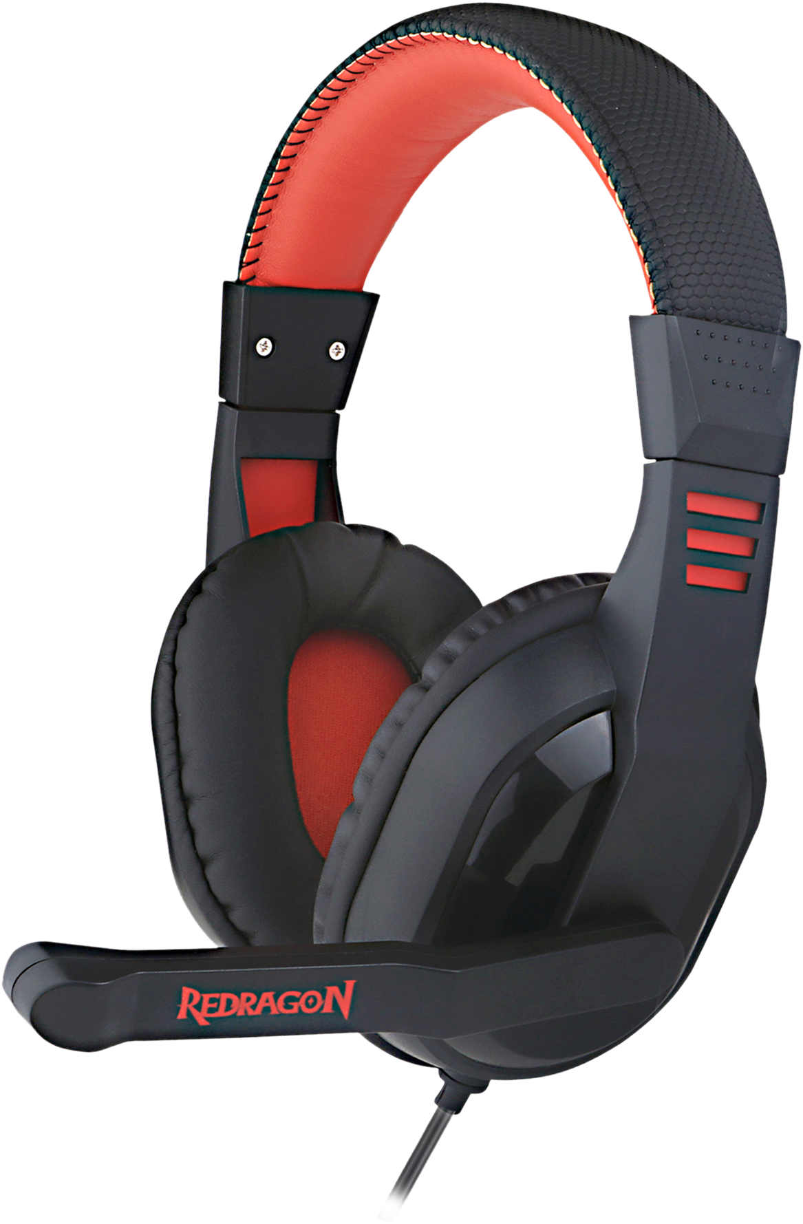 Redragon Black Red Gaming Headset PNG image with a transparent background, free high-resolution download
