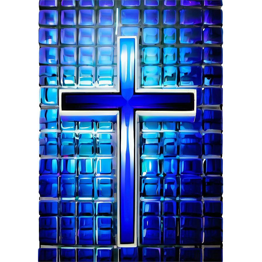 Reflective Blue Cross Png Qup46